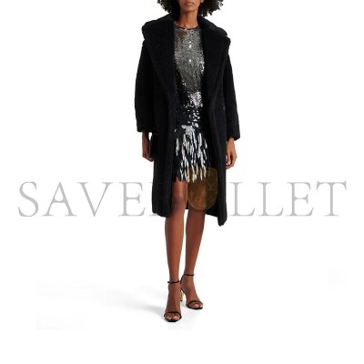 MAX MARA TEDDY BEAR ICON COAT IN ALPACA AND WOOL BLACK 1016055206008